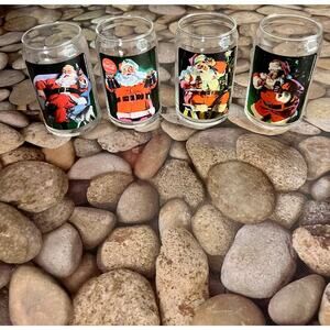 (4) HOLIDAY SANTA COCA COLA GLASSES